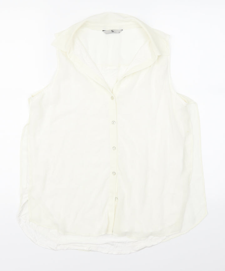 tu Womens Ivory Basic Blouse Size 12