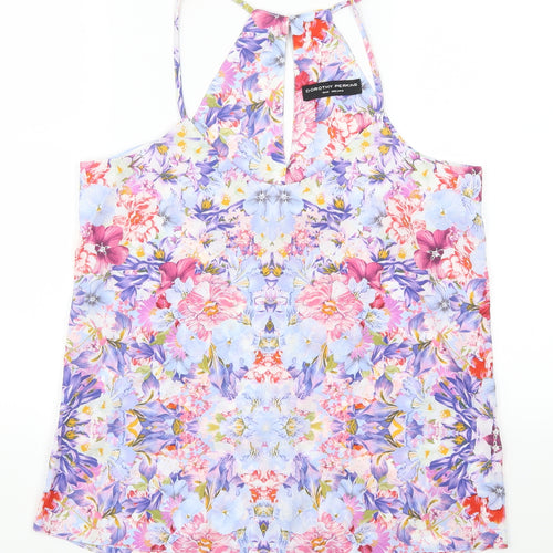Dorothy Perkins Womens Purple Floral  Basic Blouse Size 10