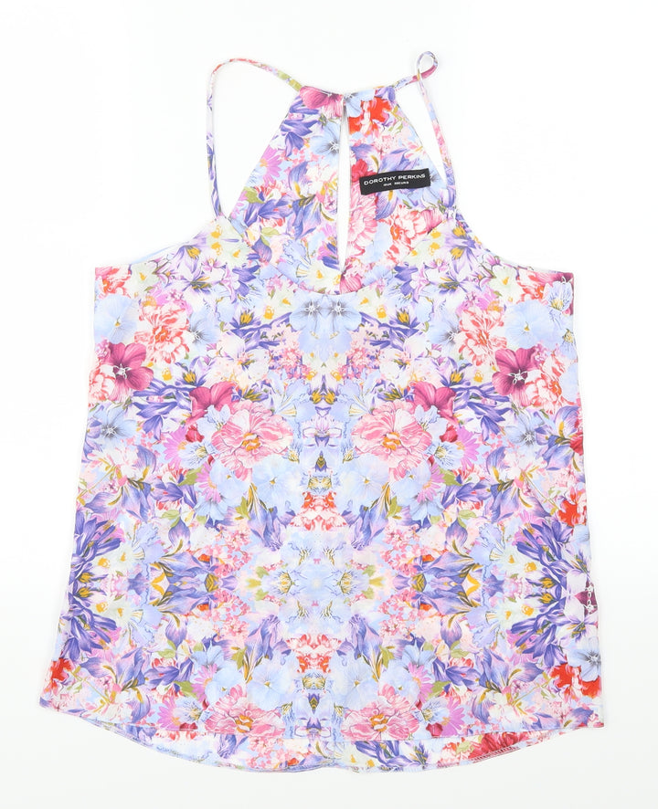 Dorothy Perkins Womens Purple Floral  Basic Blouse Size 10