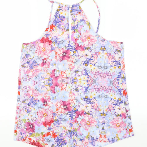Dorothy Perkins Womens Purple Floral  Basic Blouse Size 10