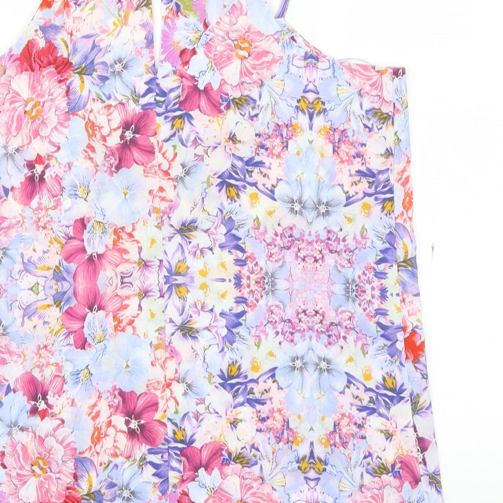 Dorothy Perkins Womens Purple Floral  Basic Blouse Size 10