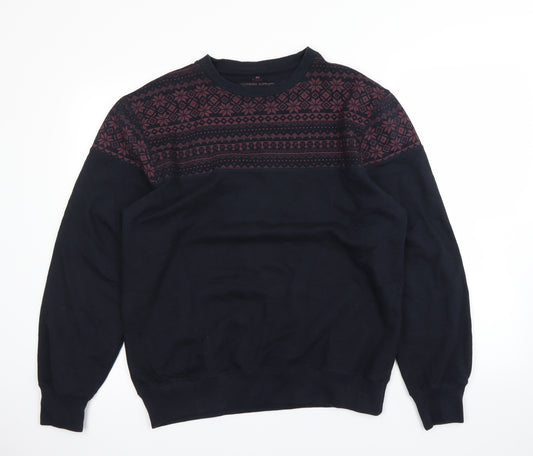 Front view of Easy men’s blue jumper, size M