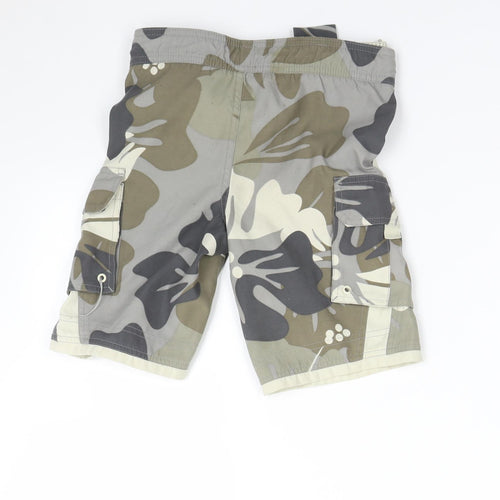 Fat Face Boys Green Camouflage  Cargo Shorts Size 4-5 Years