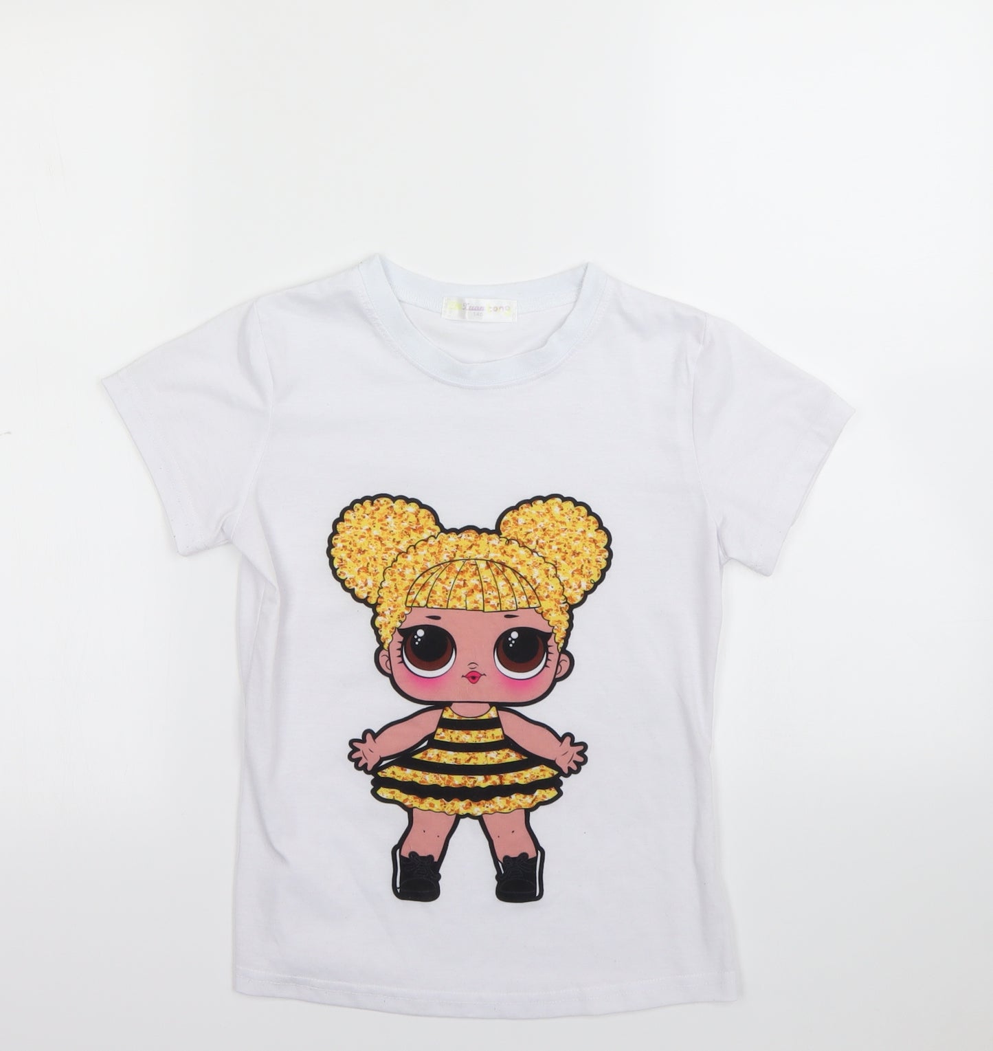 Preworn Girls White   Basic T-Shirt Size 10 Years