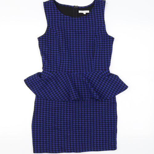 Glamorous Womens Blue Herringbone  Mini  Size 8