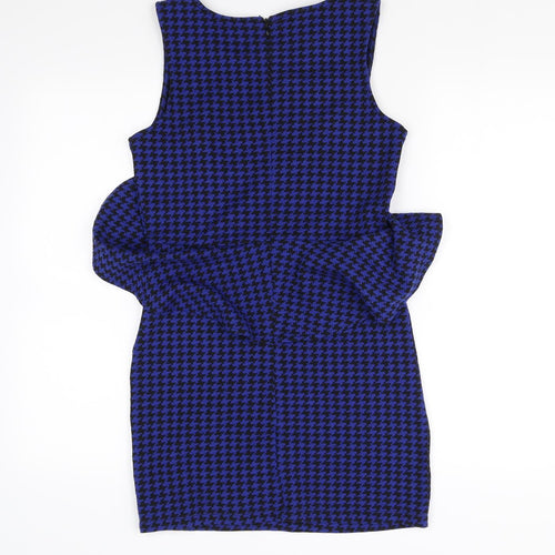 Glamorous Womens Blue Herringbone  Mini  Size 8