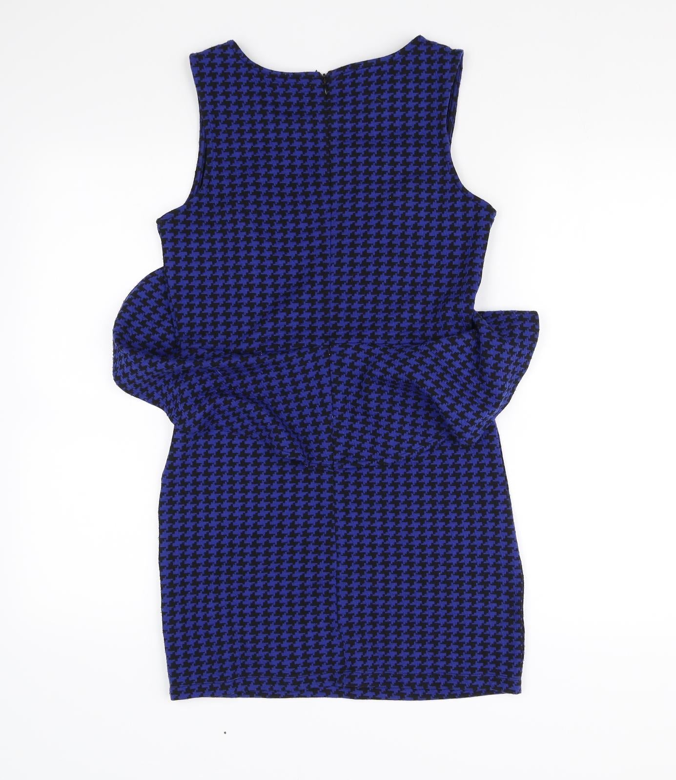 Glamorous Womens Blue Herringbone  Mini  Size 8