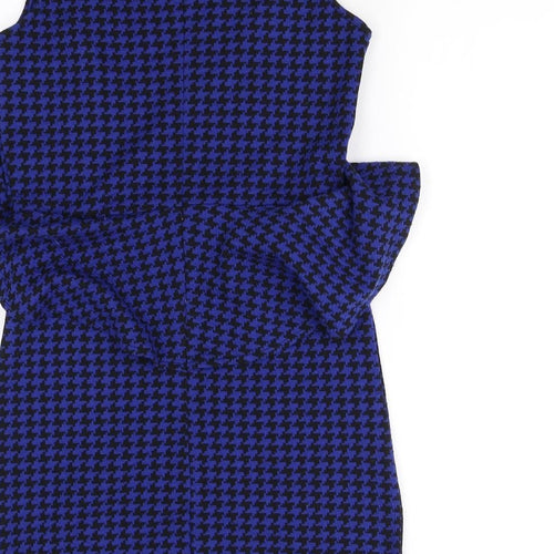 Glamorous Womens Blue Herringbone  Mini  Size 8
