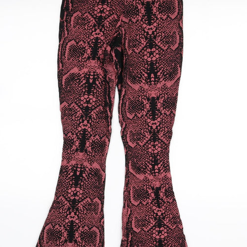 I SAW IT FIRST Womens Black Animal Print  Trousers  Size 10 L28 in