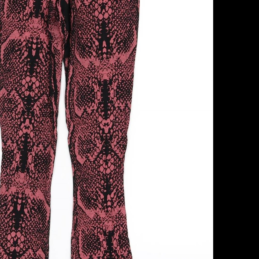 I SAW IT FIRST Womens Black Animal Print  Trousers  Size 10 L28 in