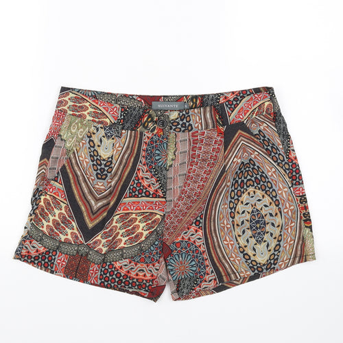 suivante Womens Multicoloured Geometric  Bermuda Shorts Size 10
