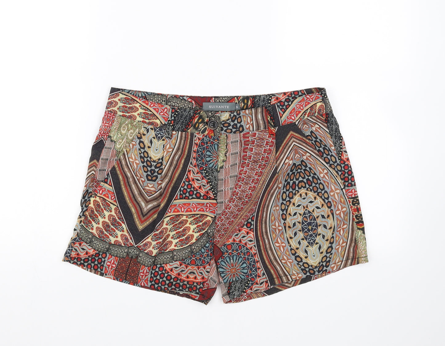 suivante Womens Multicoloured Geometric  Bermuda Shorts Size 10