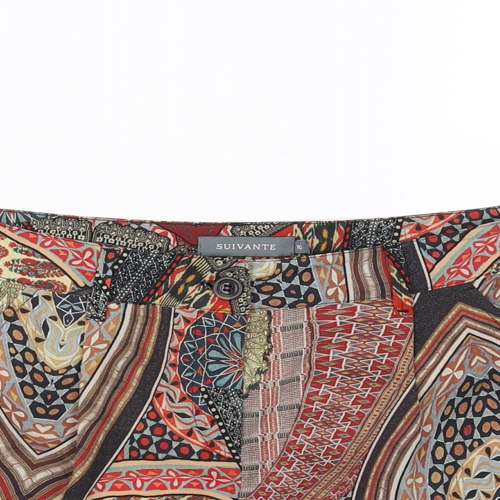 suivante Womens Multicoloured Geometric  Bermuda Shorts Size 10