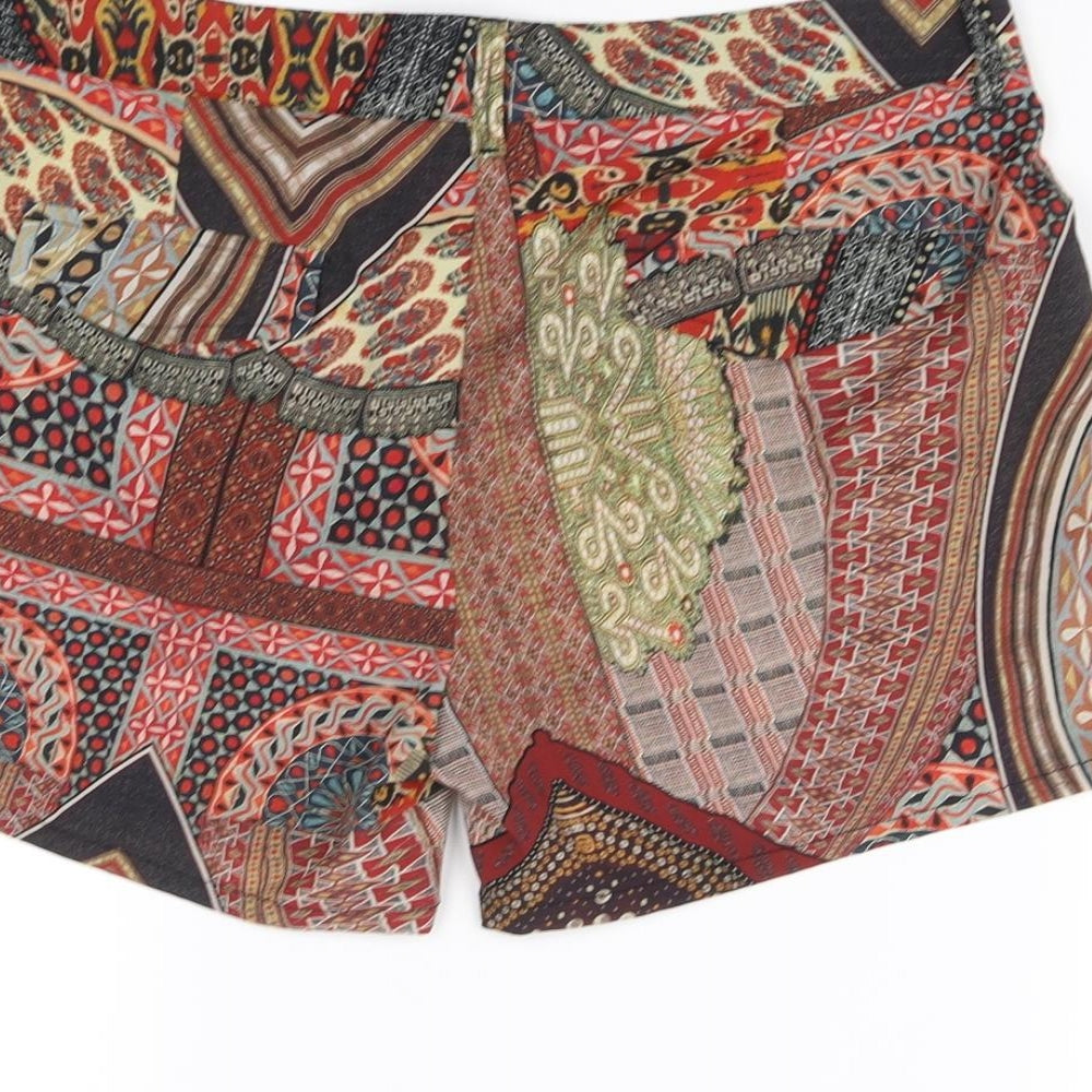 suivante Womens Multicoloured Geometric  Bermuda Shorts Size 10