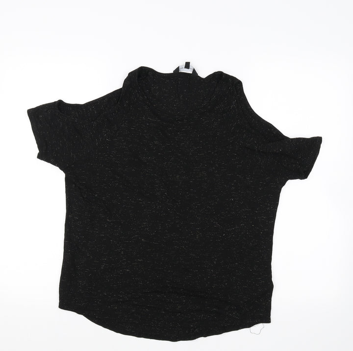New Look Womens Black Basic T-Shirt Size 12 - no shoulders