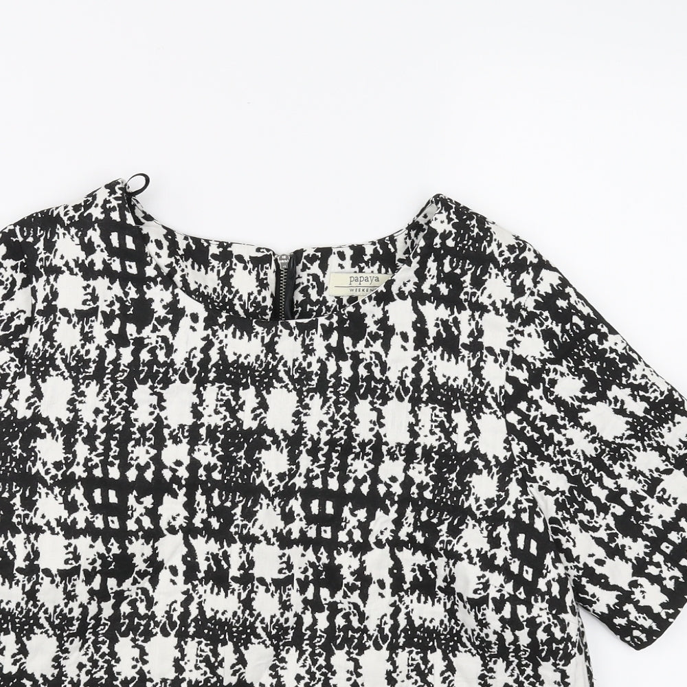 Papaya Womens Black Check  Basic Blouse Size 12