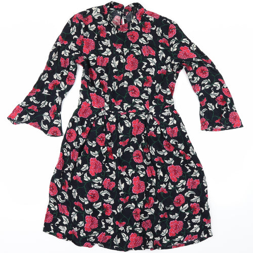 Atmosphere Womens Black Floral  Fit & Flare  Size 8