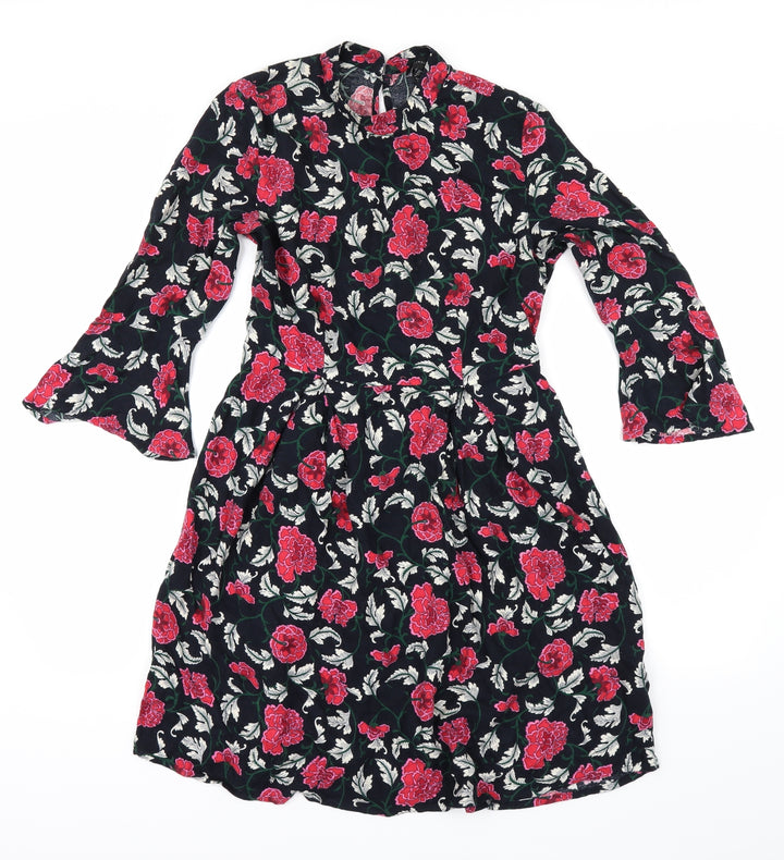 Atmosphere Womens Black Floral Fit & Flare Size 8