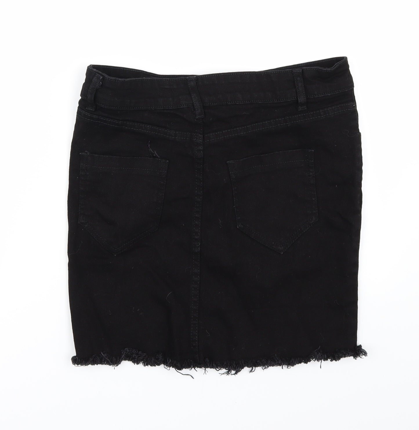 Oromiss Womens Black  Denim Straight & Pencil Skirt Size 30 in