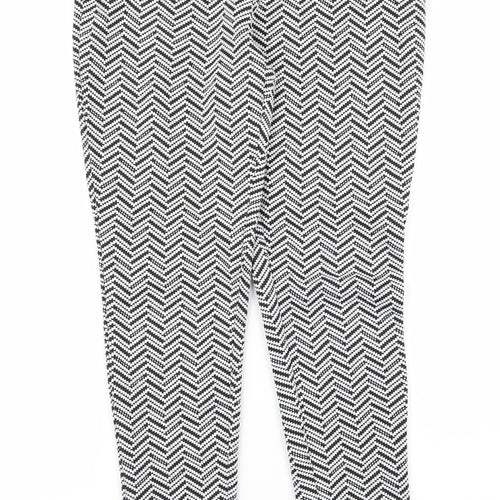 Atmosphere Womens Black Herringbone  Trousers  Size 8 L29 in