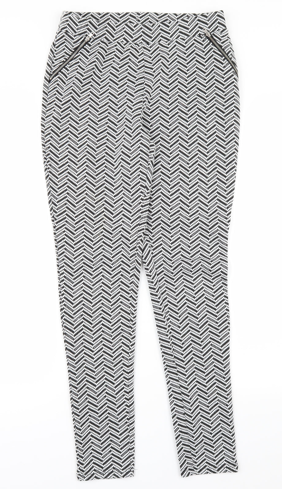 Atmosphere Womens Black Herringbone  Trousers  Size 8 L29 in