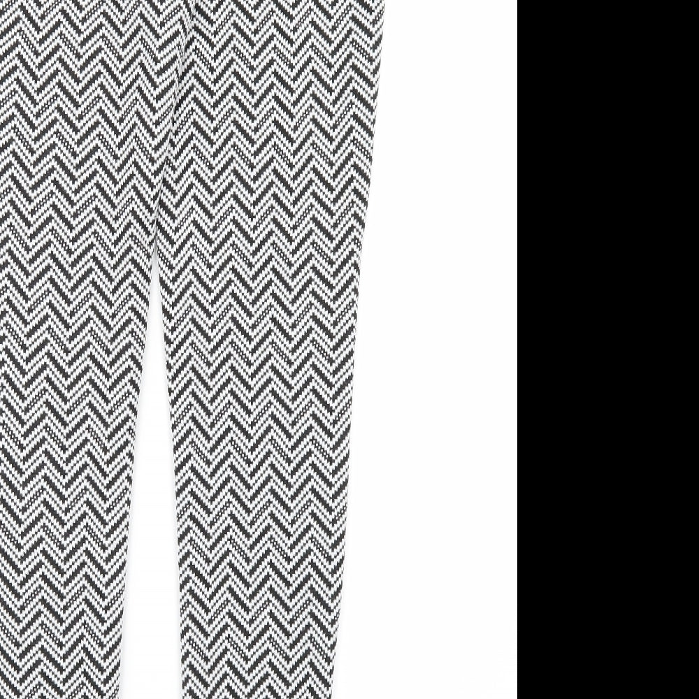 Atmosphere Womens Black Herringbone  Trousers  Size 8 L29 in