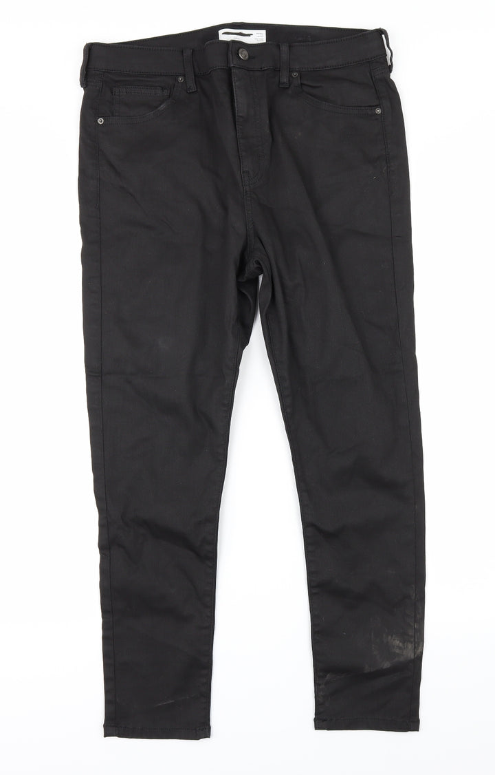 Preworn Womens Black  Denim Straight Jeans Size 34 in L30 in