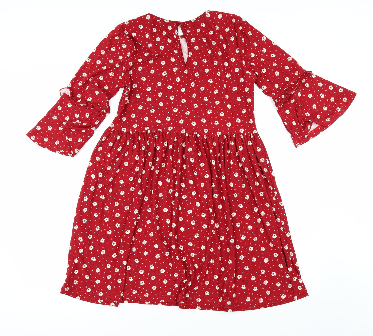 New Look Womens Red Floral  Fit & Flare  Size 10