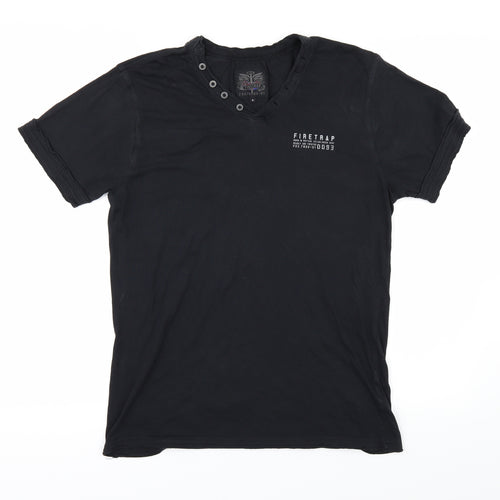Firetrap Mens Black  Jersey  T-Shirt Size M