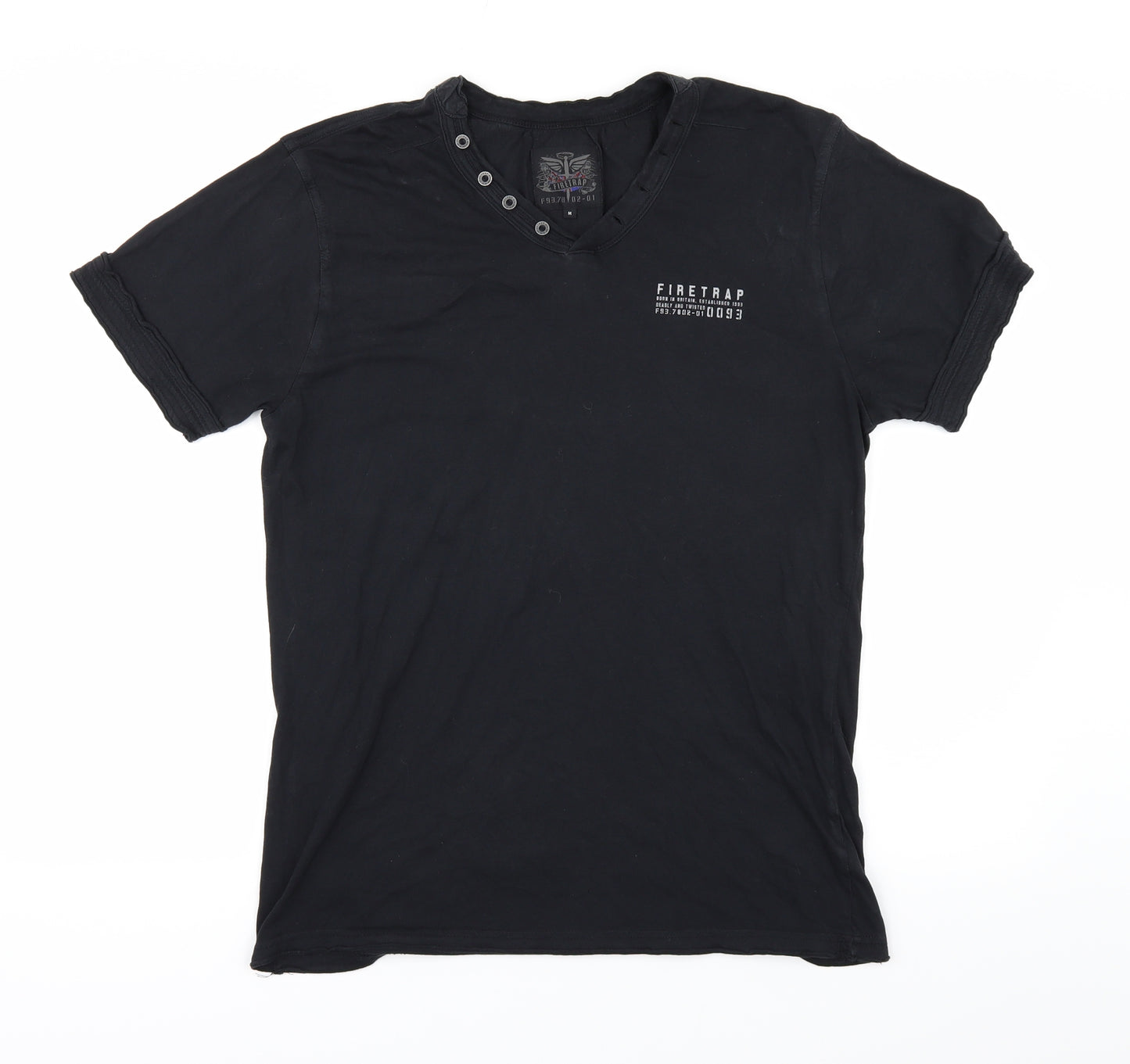 Firetrap Mens Black  Jersey  T-Shirt Size M