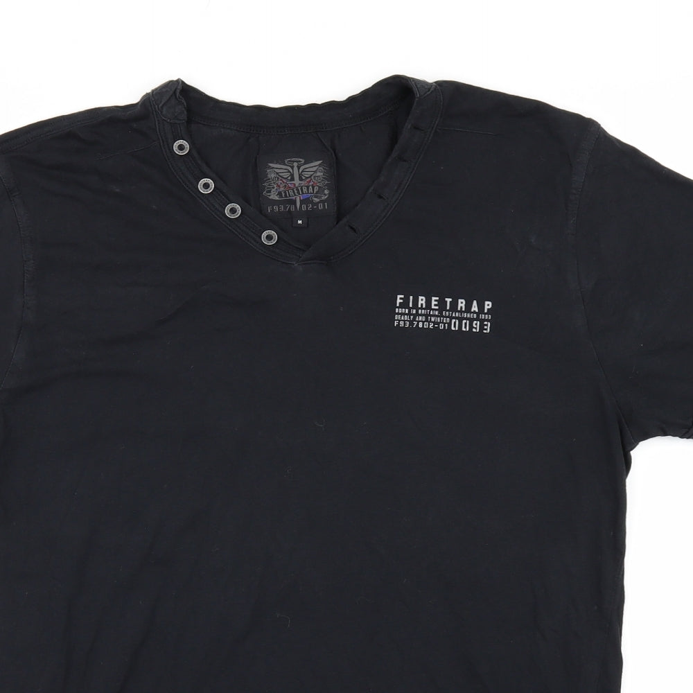 Firetrap Mens Black  Jersey  T-Shirt Size M