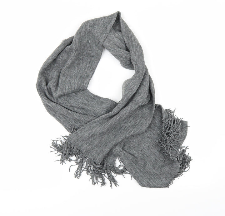 Preworn Unisex Grey Knit Rectangle Scarf Scarf Size Regular