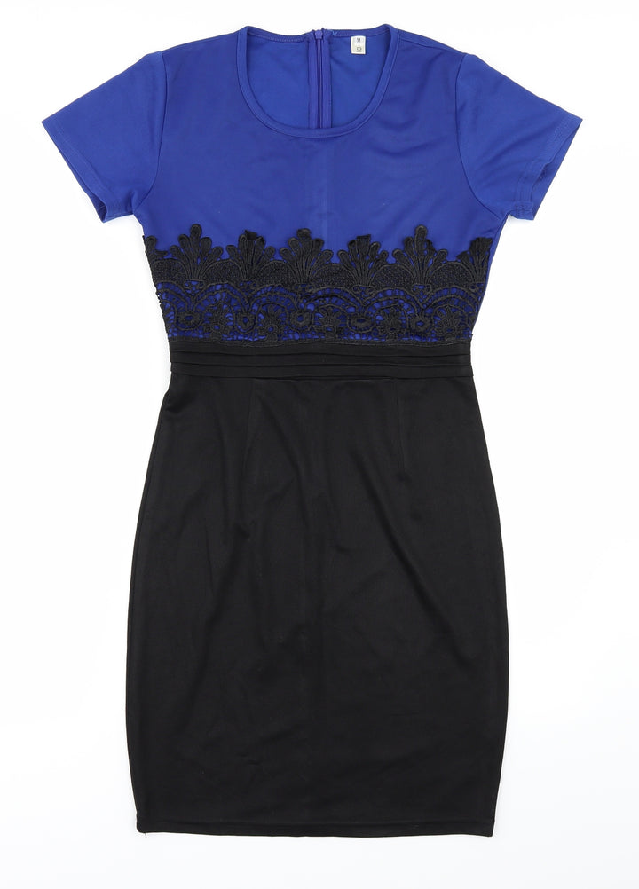 Preworn Womens Blue Colourblock  Shift  Size M