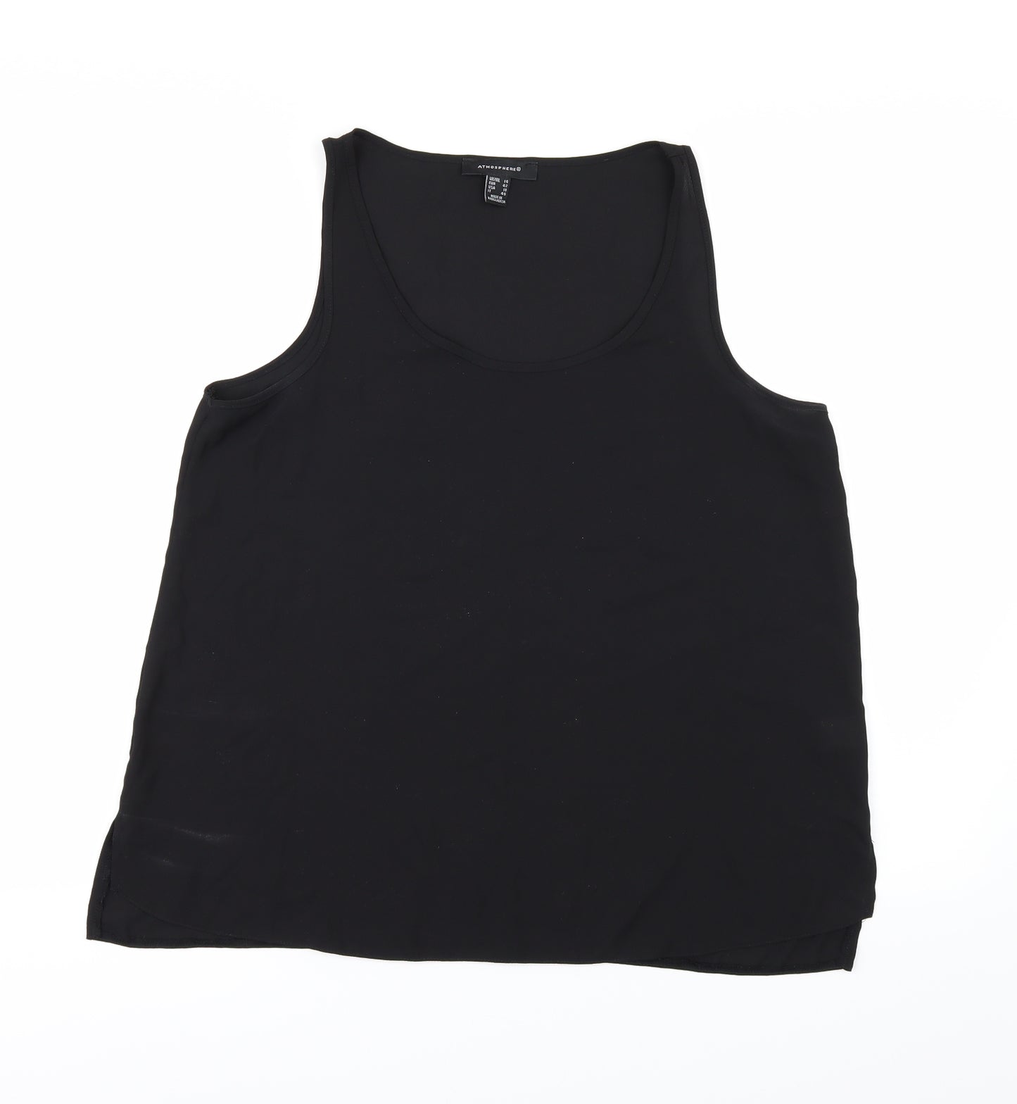 Atmosphere Womens Black  Chiffon Basic Tank Size 14