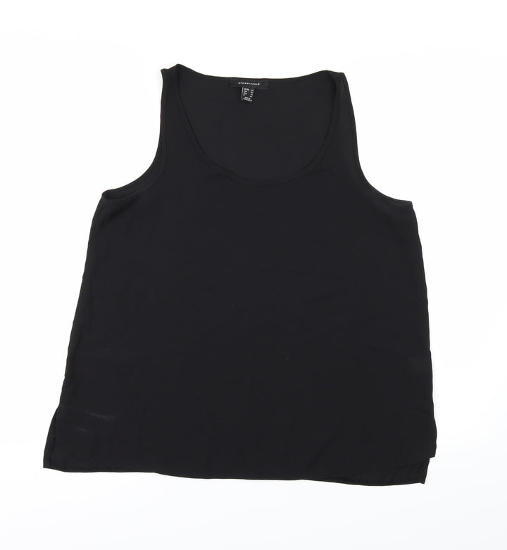 Atmosphere Womens Black  Chiffon Basic Tank Size 14