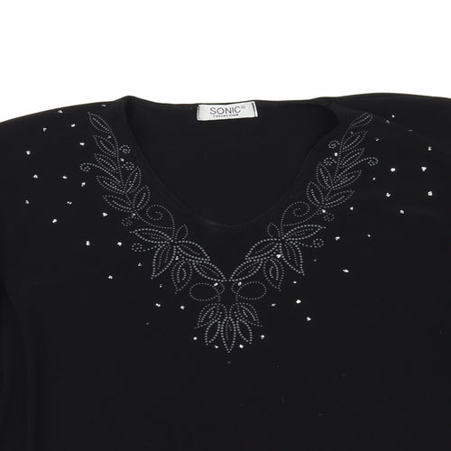 Sonic Womens Black   Basic T-Shirt Size 18