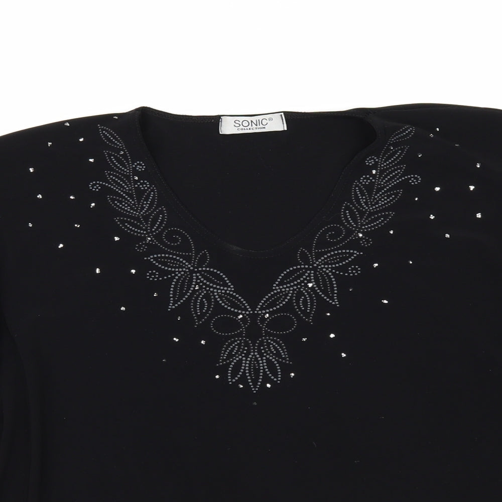 Sonic Womens Black   Basic T-Shirt Size 18