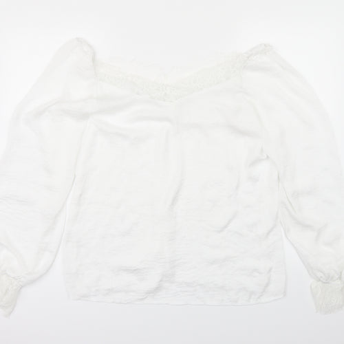 Preworn Womens White   Basic Blouse Size L