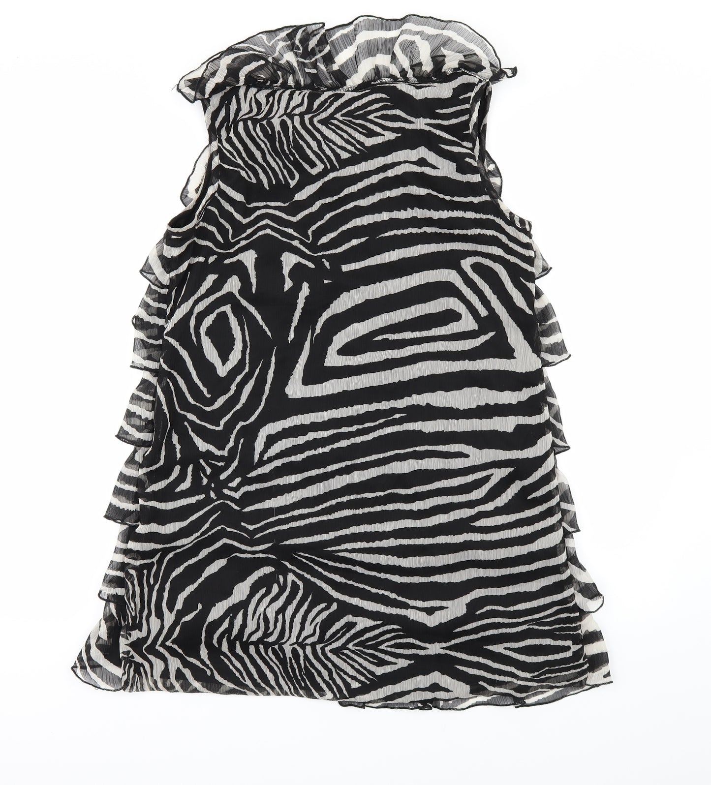 Mela Loves London Womens Black Animal Print  Shift  Size 14