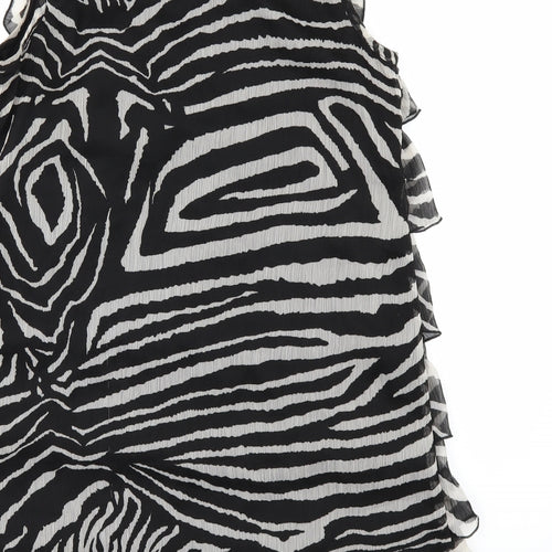 Mela Loves London Womens Black Animal Print  Shift  Size 14