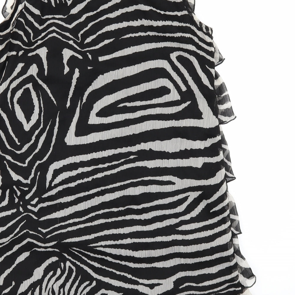 Mela Loves London Womens Black Animal Print  Shift  Size 14