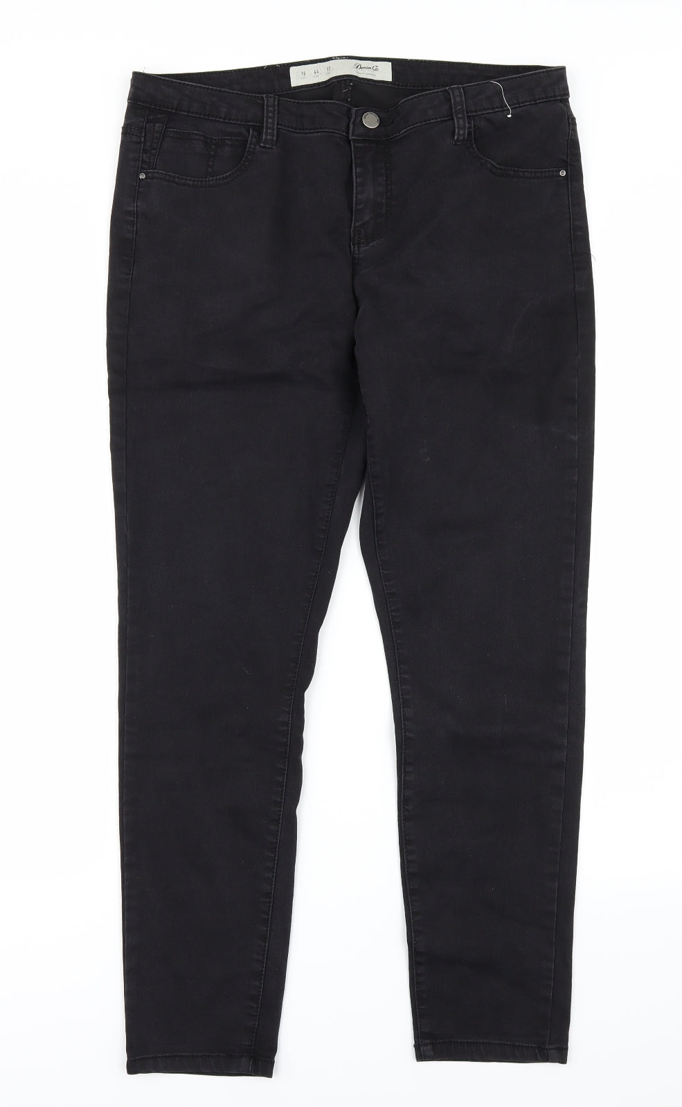 Denim & Co. Womens Black  Denim Straight Jeans Size 16 L28 in