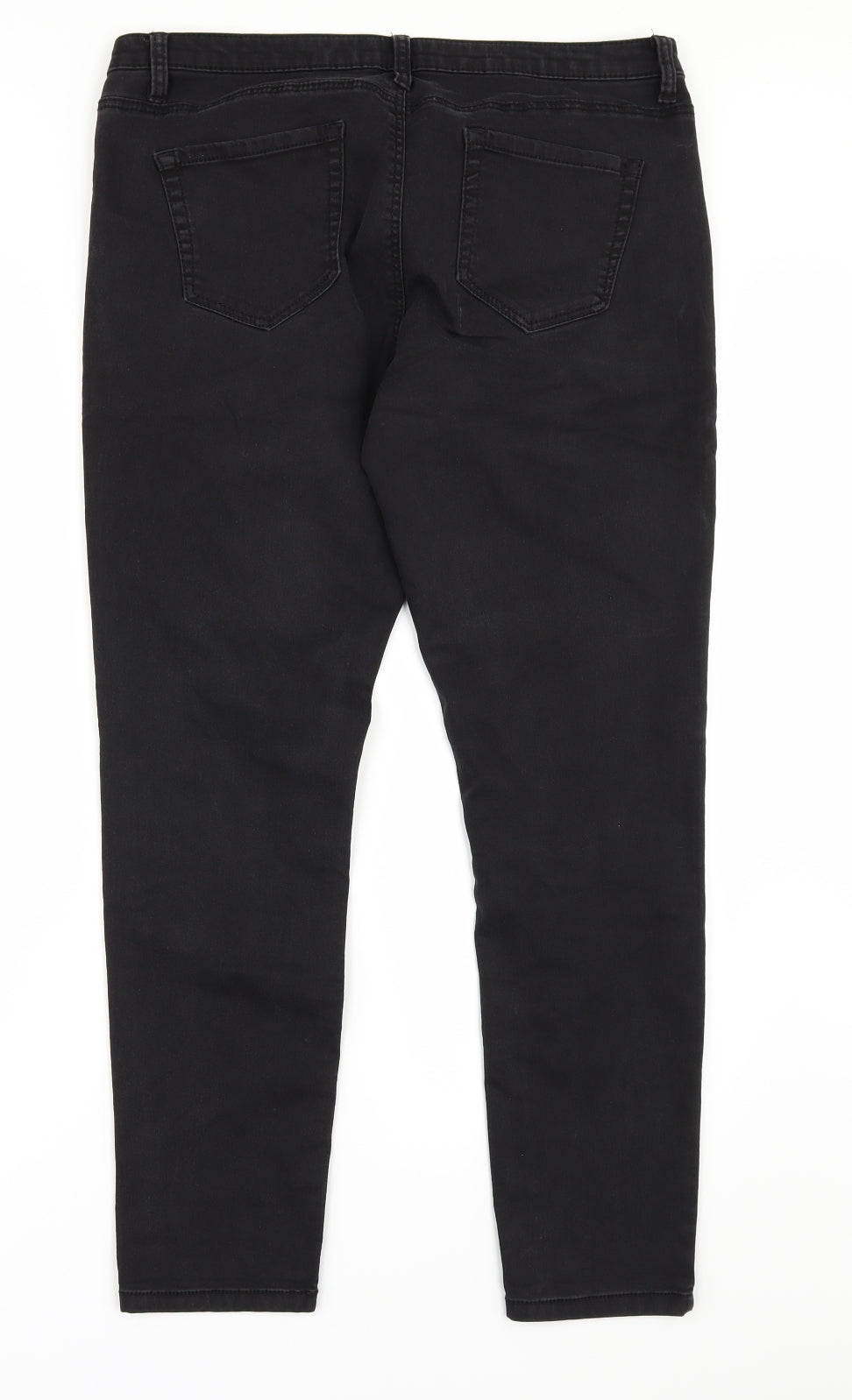 Denim & Co. Womens Black  Denim Straight Jeans Size 16 L28 in