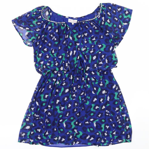 Be Beau Womens Blue Animal Print  Shift  Size 12