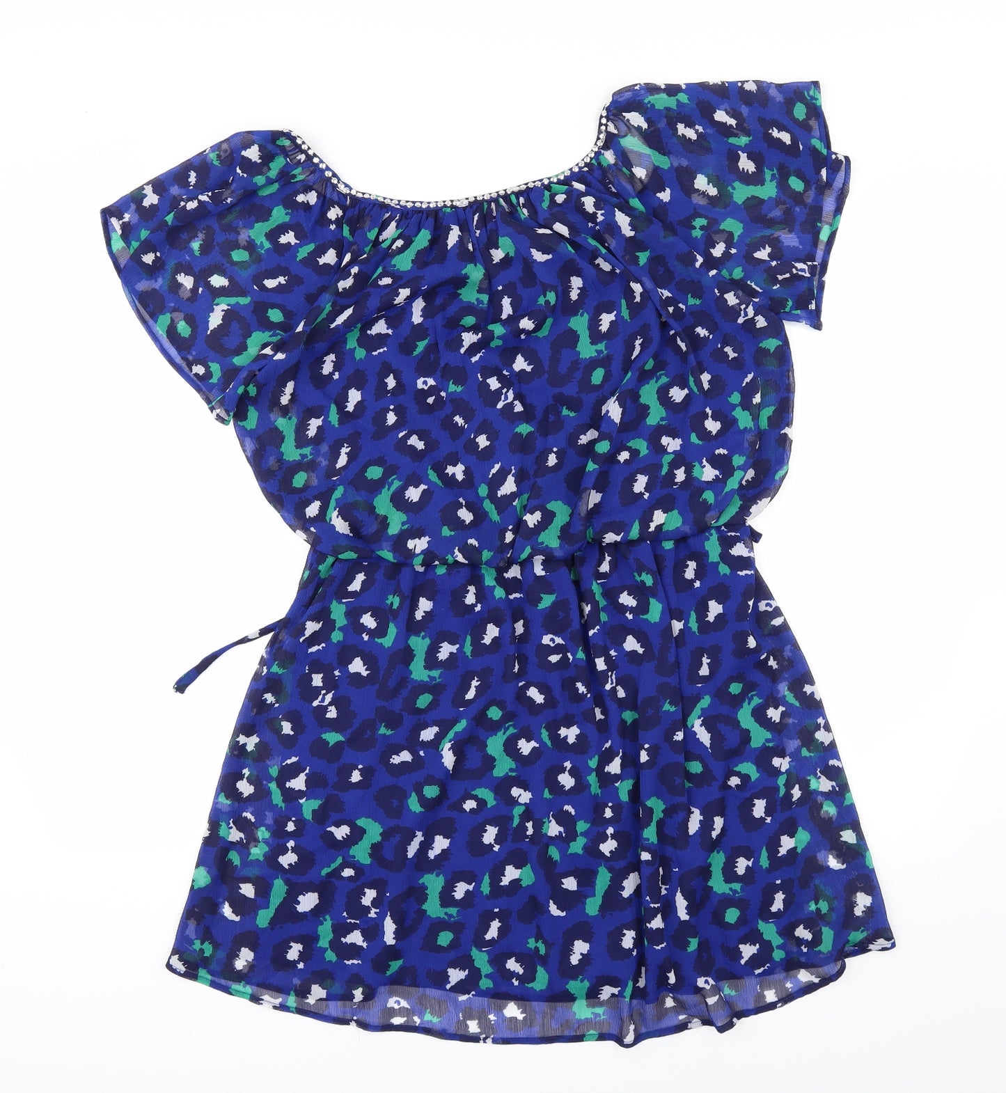 Be Beau Womens Blue Animal Print  Shift  Size 12