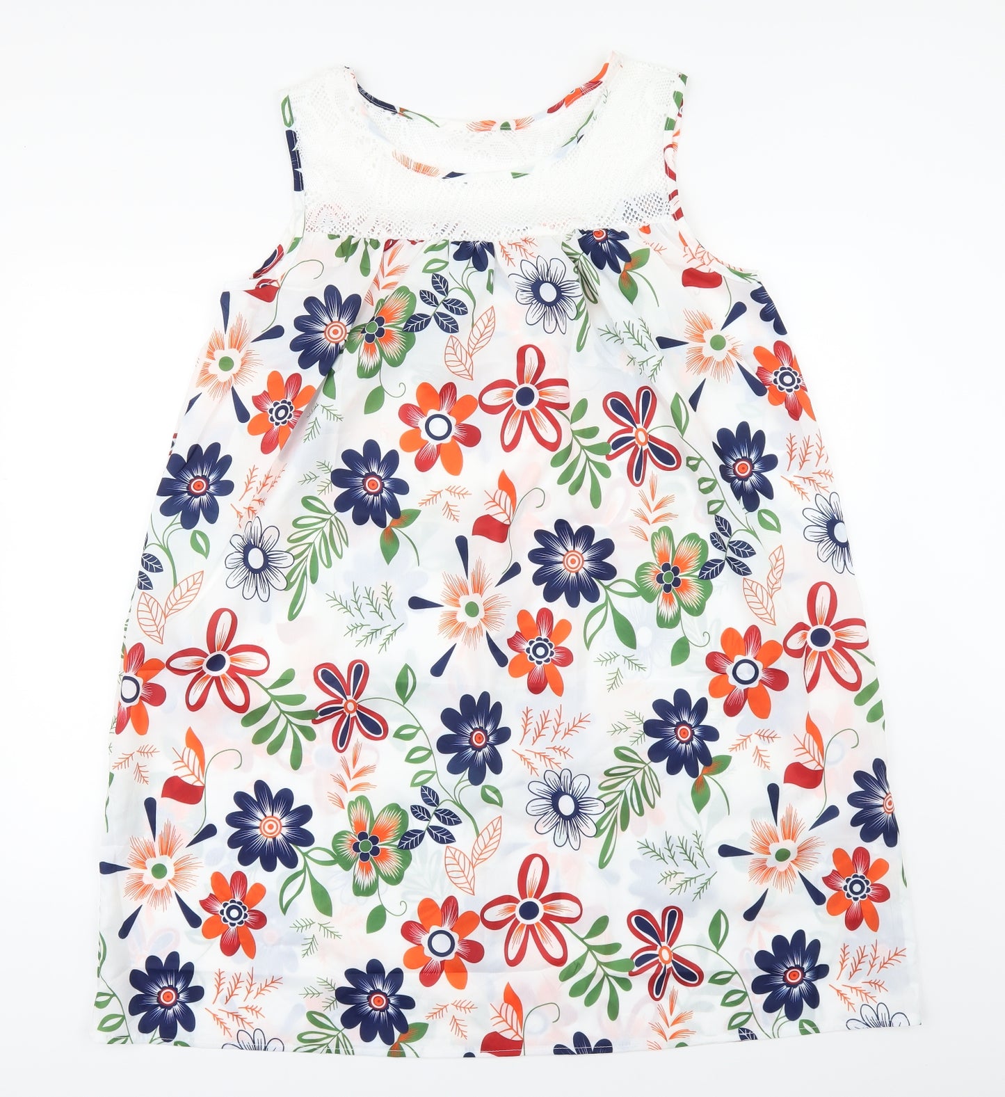 Preworn Womens White Floral  Shift  Size 2XL