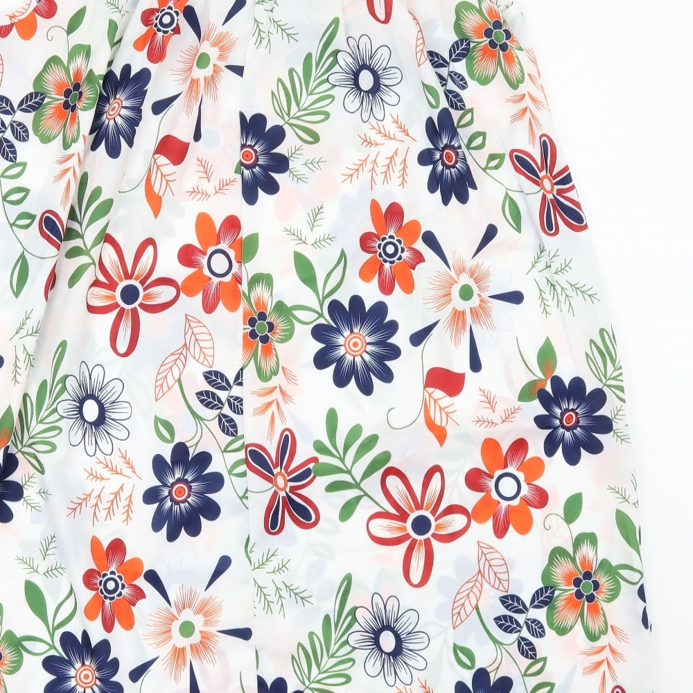 Preworn Womens White Floral  Shift  Size 2XL