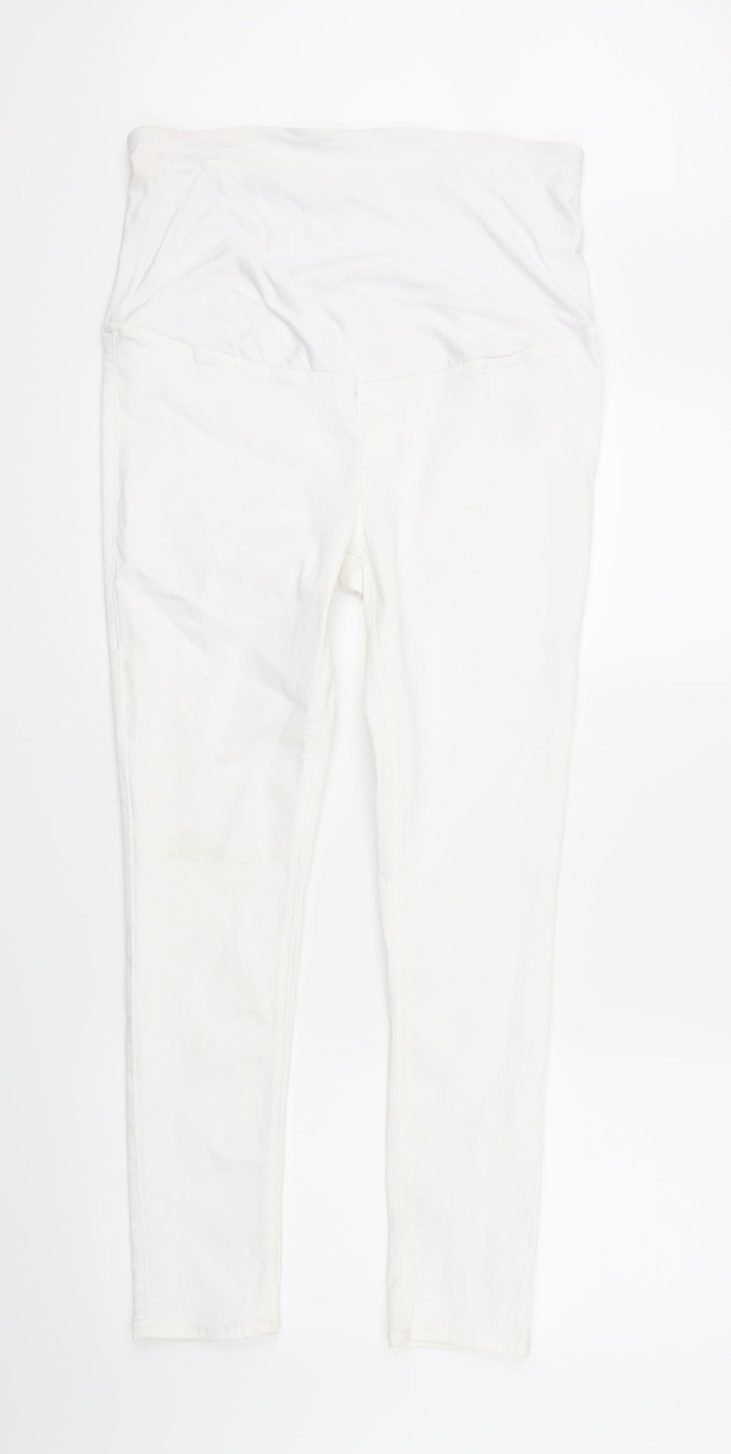 Topshop Womens White  Denim Straight Jeans Size 14 L29 in
