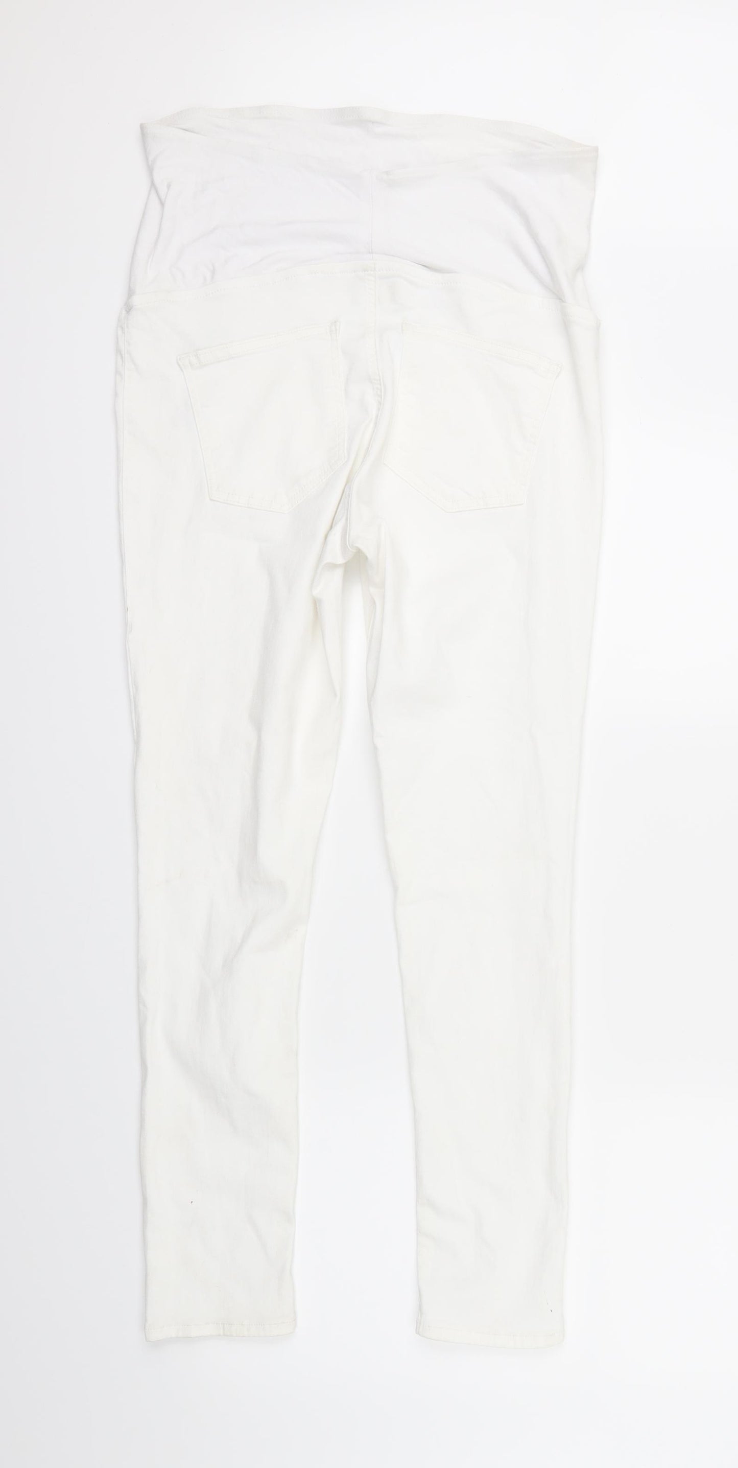 Topshop Womens White  Denim Straight Jeans Size 14 L29 in