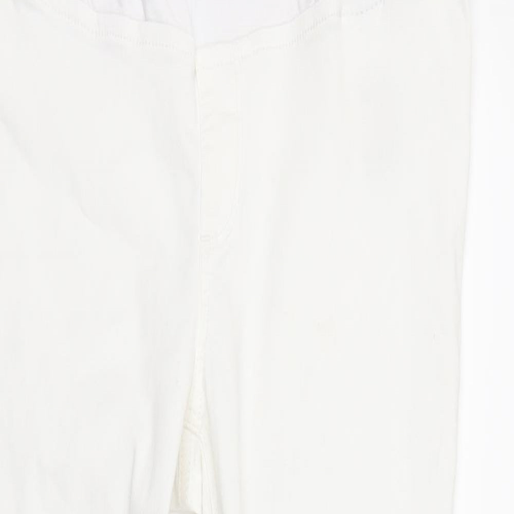 Topshop Womens White  Denim Straight Jeans Size 14 L29 in